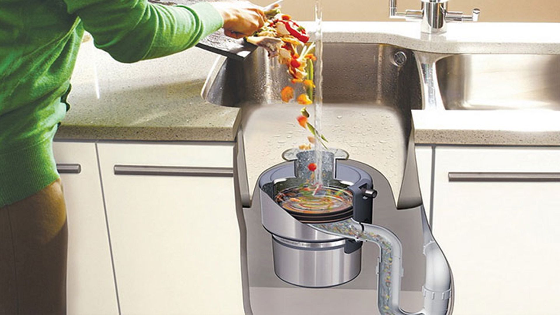 disposal system for kitchen sink