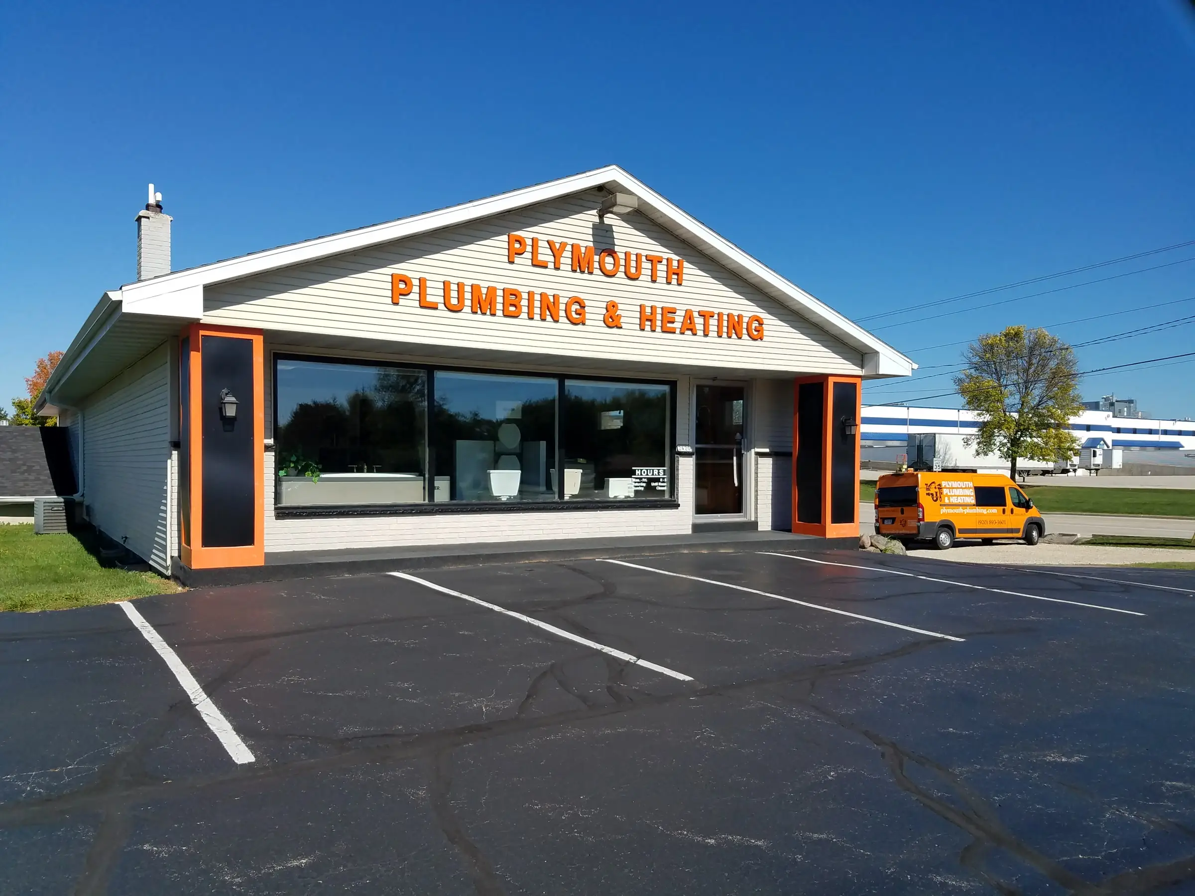The Plymouth Plumbing & Heating shop and showroom at 2420 County Rd PP, Plymouth, Wisconsin